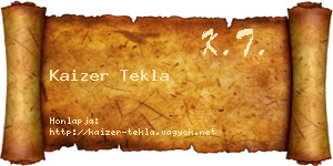 Kaizer Tekla névjegykártya